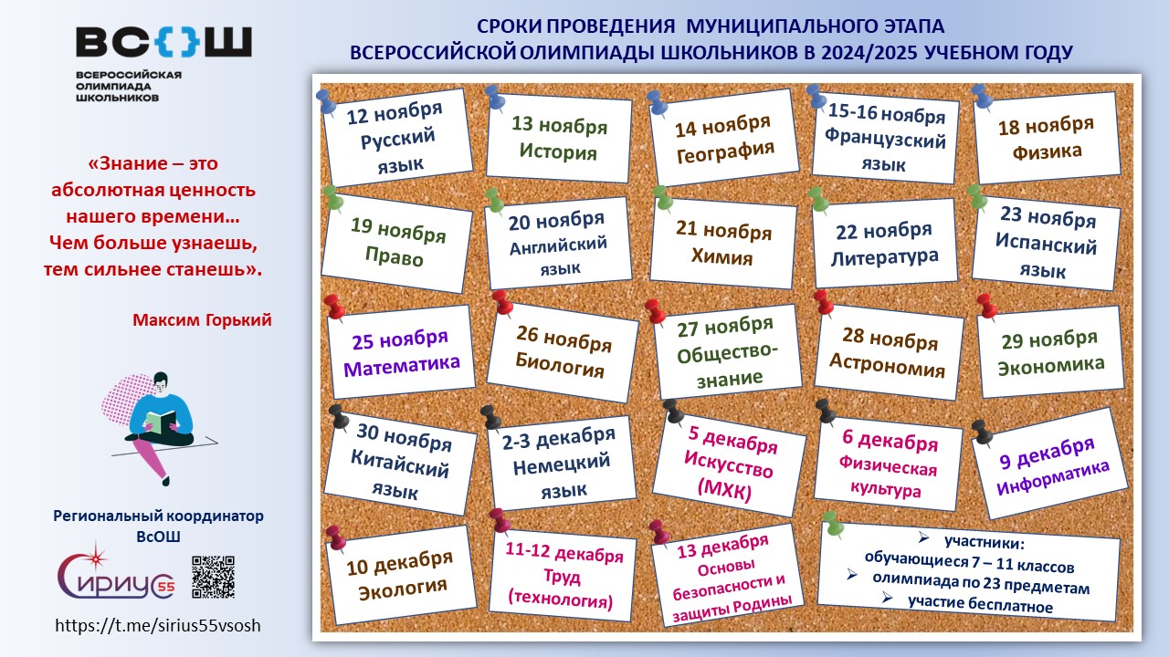 Сроки проведения муниципального этапа 2024/2025 УГ.